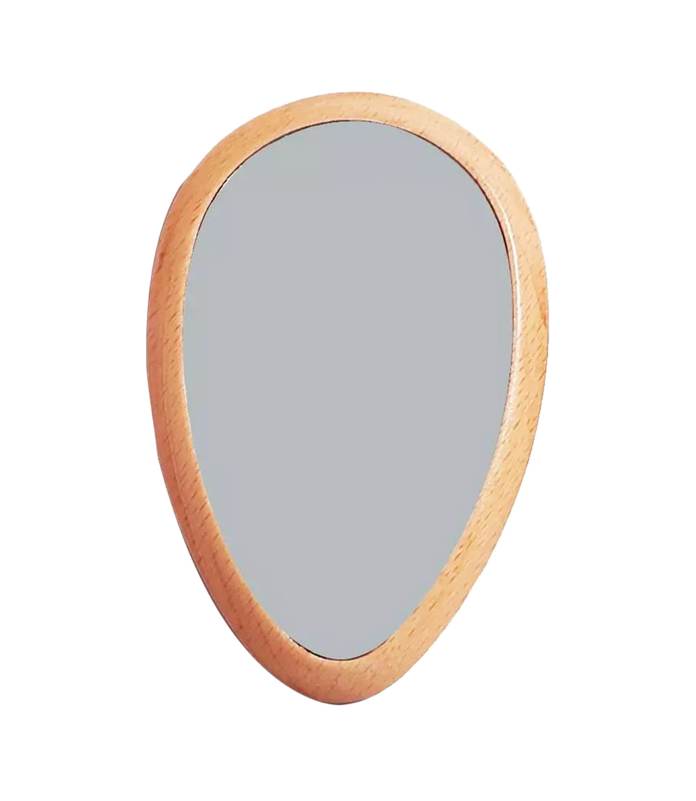 031 Wooden Hand Mirror with Travel Pouch