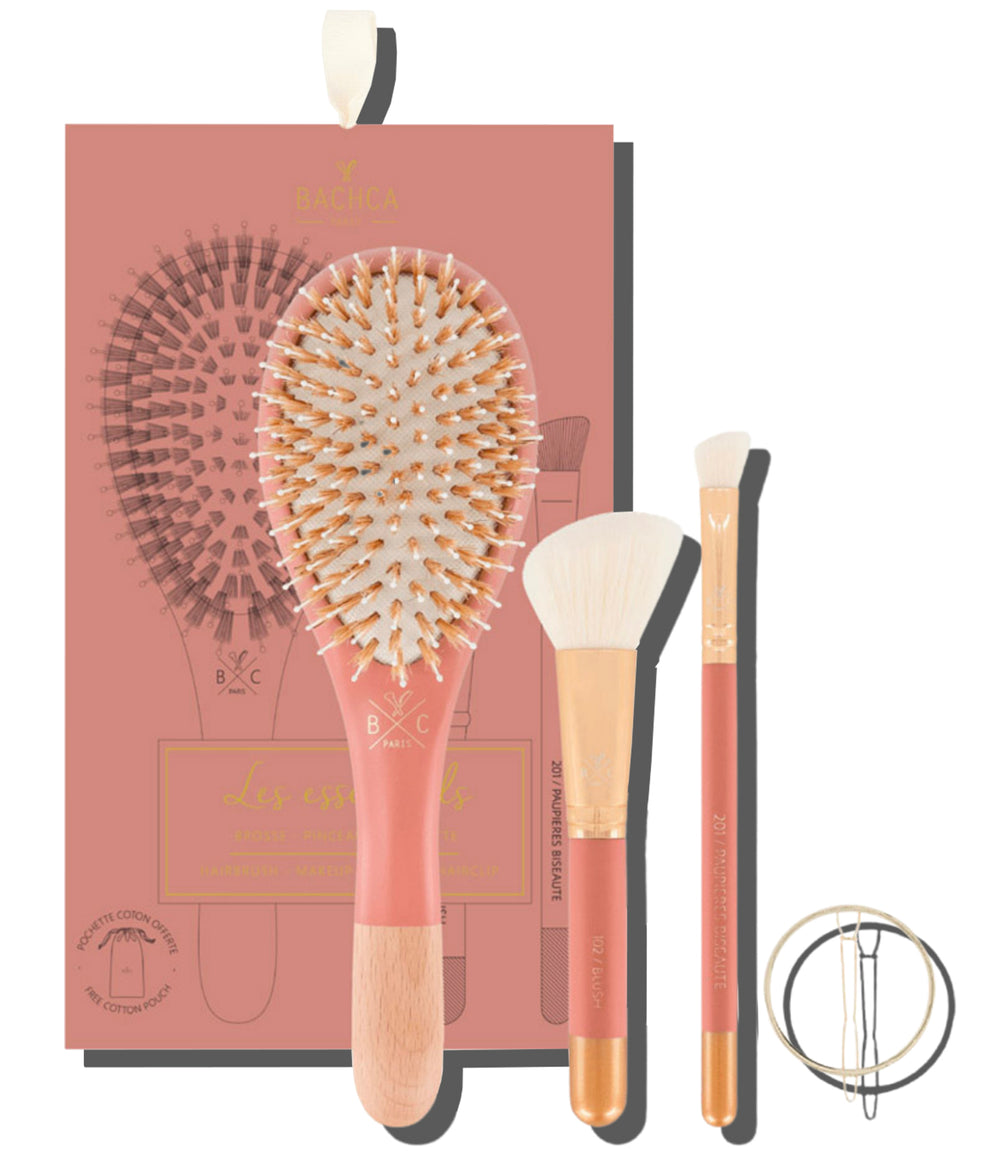 048 "Les Essentiels" Set with Nylon and Boar Brush - Terracotta