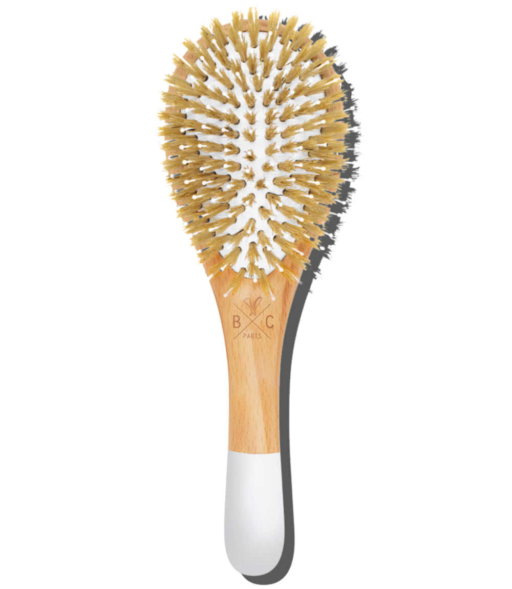 002 Wooden Detangling and Smoothing Brush with Boar & Nylon bristles