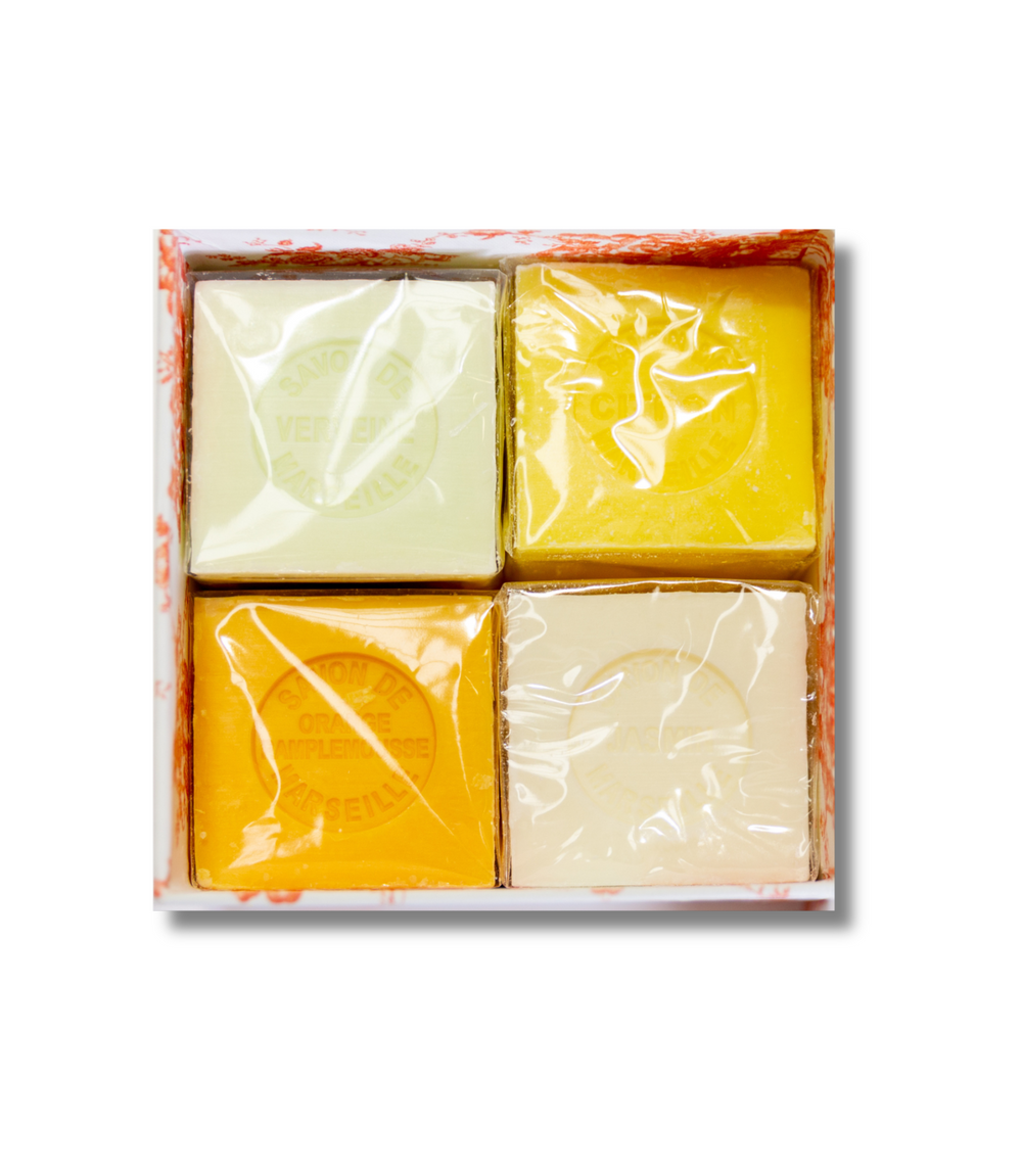 Coffret Orange - Shea Butter Soaps (Lemon, Orange, Verbena, Jasmin) 4x100g