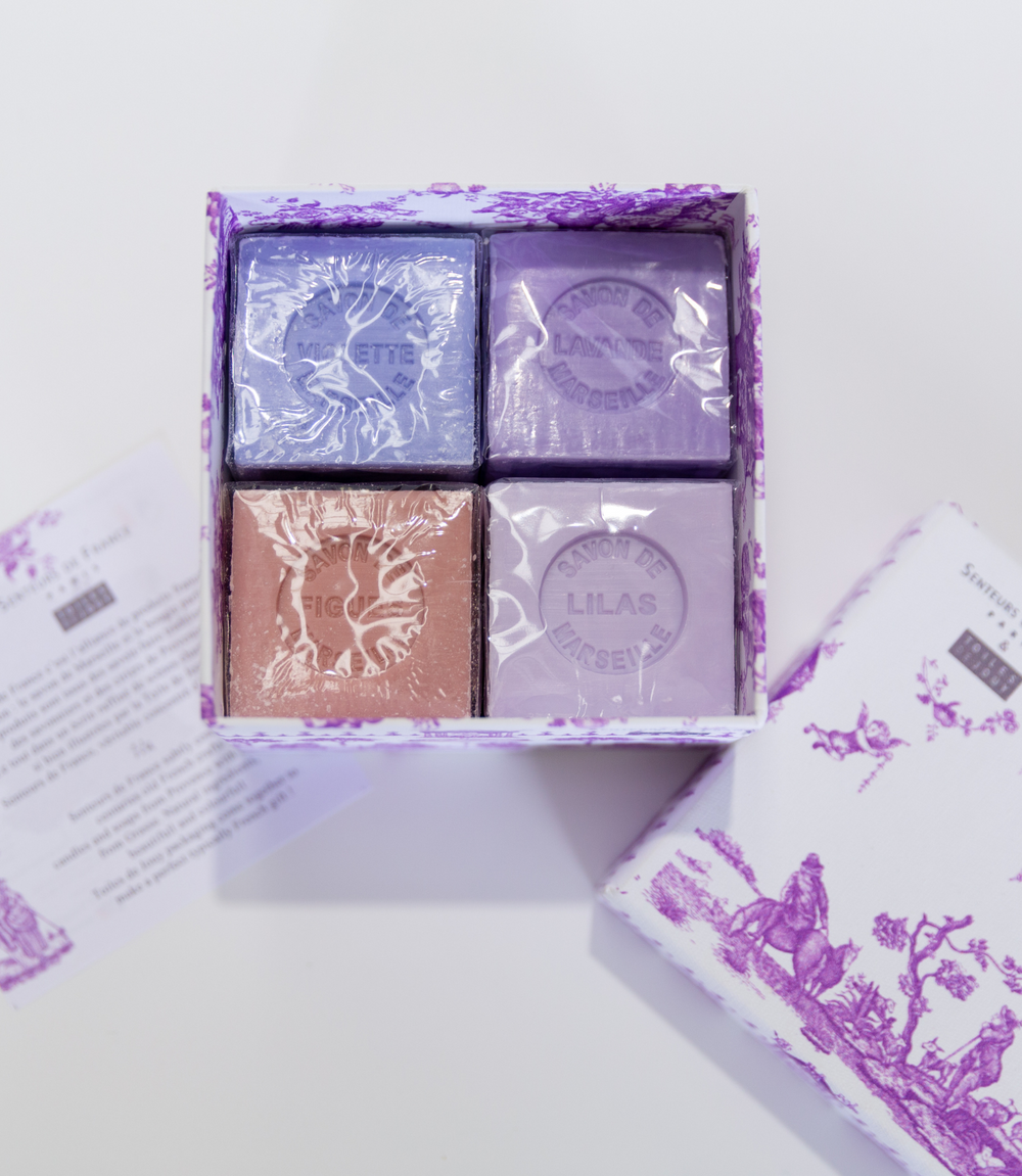 Coffret Purple - Shea Butter Soaps (Lilac, Lavender, Fig, Violet) 4x100g
